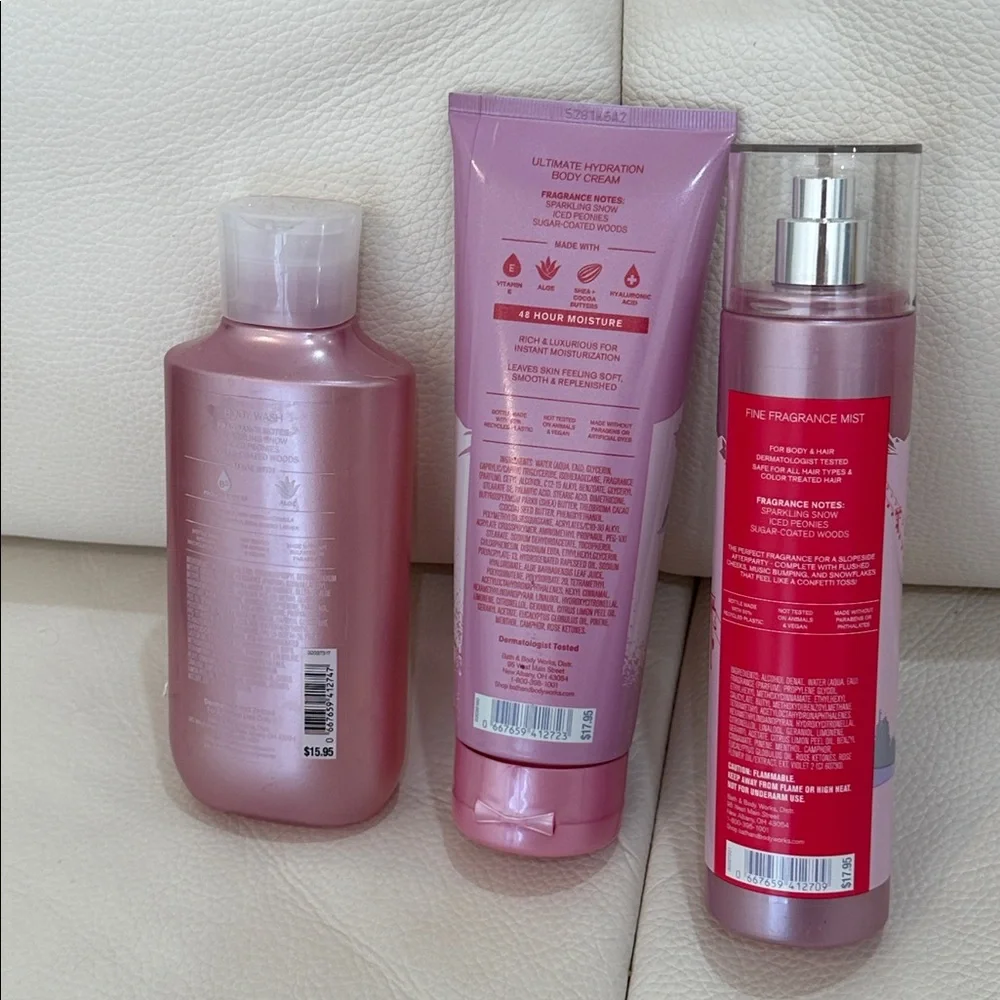 Bath & Body Works Pink Après All Day Body Care Set 3 Piece Full Size